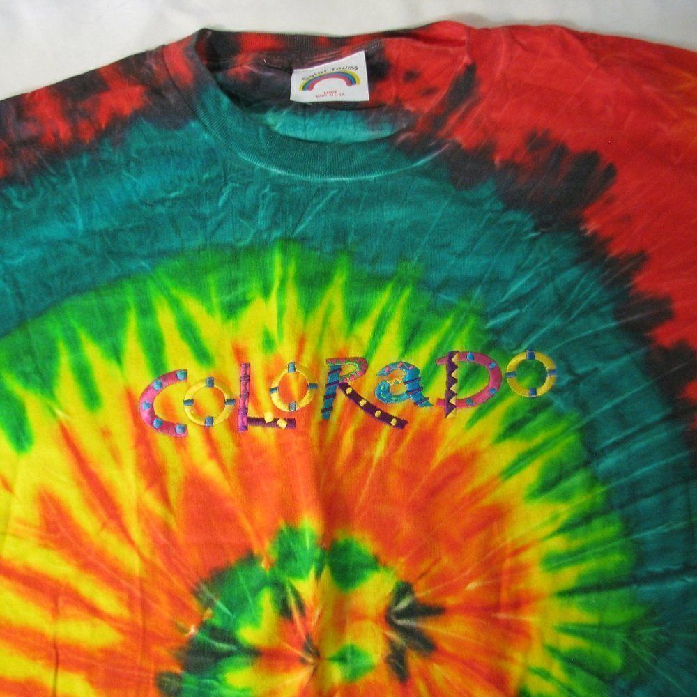 Vintage Colorado Spell Out Tie Dye T-Shirt